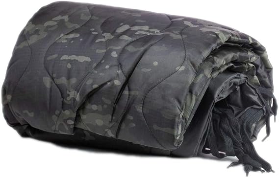 Farm Blue Black Camo Camping Military Blanket Tactical Woobie Blanket Poncho Liner - Lightweight, Multifunctional, All Weather Blankets - Camping Gear, Backpacking and Other Outdoor Activities