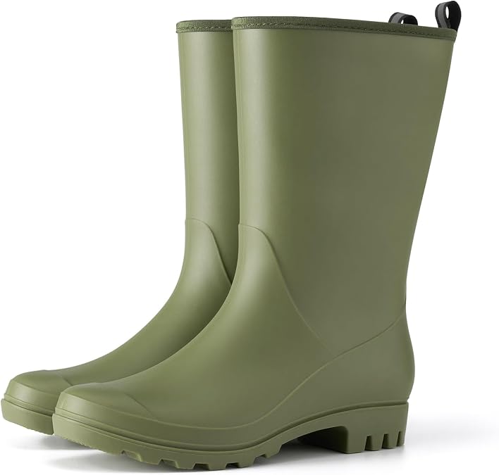 HISEA Women Rubber Boots Wide Calf Rain Boots