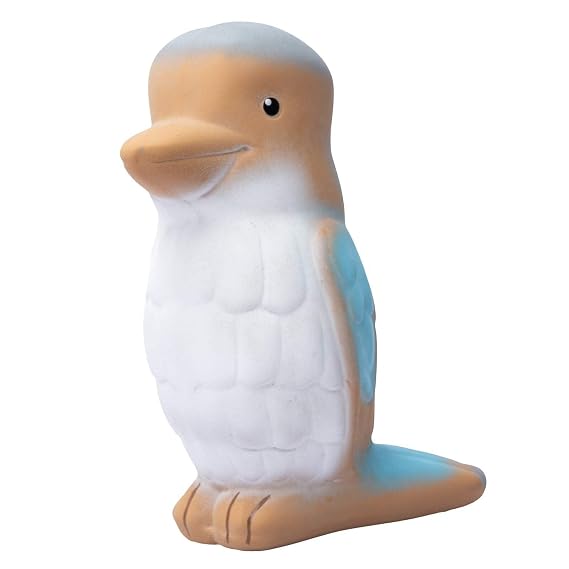 Kookaburra Baby Teether, Rattle & Bath Toy 4.7 in Australian Animal | GOLS-Certified Natural Rubber, Hand-Painted, Non-Toxic, BPA-Free | Safe Sensory Toy for Newborns & Infants (0+ Months)