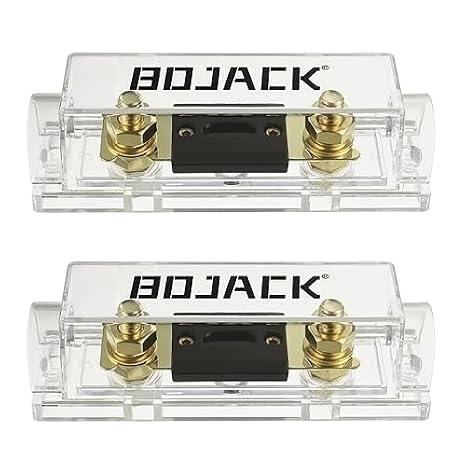 BOJACK 0/2/4 Gauge ANL Fuse Holder and 50 Amp Fuses for 0-4 Gauge Automotive Fuse Block (Pack of 2)