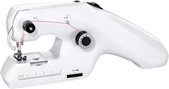 Automatic Handheld Sewing Machine, Mini Portable Electric Cordless For Adult DIY Home Tool for Beginners and DIY(Bianco)