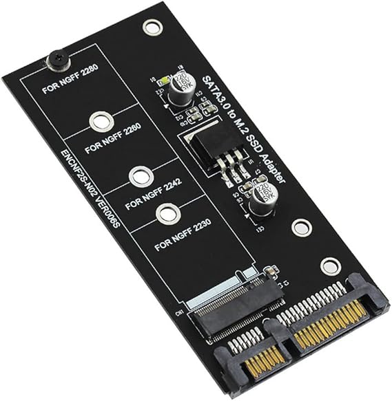M.2 SATA Adapter M2 to SATA Adapter M.2 to SATA Adapter M.2 NGFF Converter 2.5inch SATA3 Card B Key for 2230-2280 M2 SSD, Black