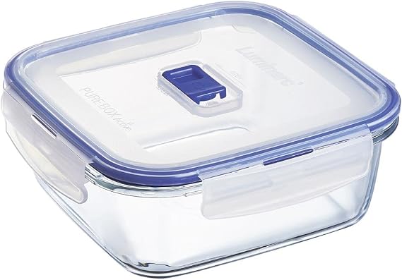 Luminarc Pure Box Active Square Glass Storage Box with Lid 1220ml