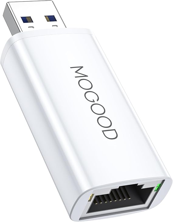 MOGOOD USB 3.0 to Ethernet Adapter, USB to RJ45 Gigabit Network Adapter for Laptop, Chromebook, Mac, Surface Pro, Fire TV Cube, Smart TV, Switch - Plug & Play