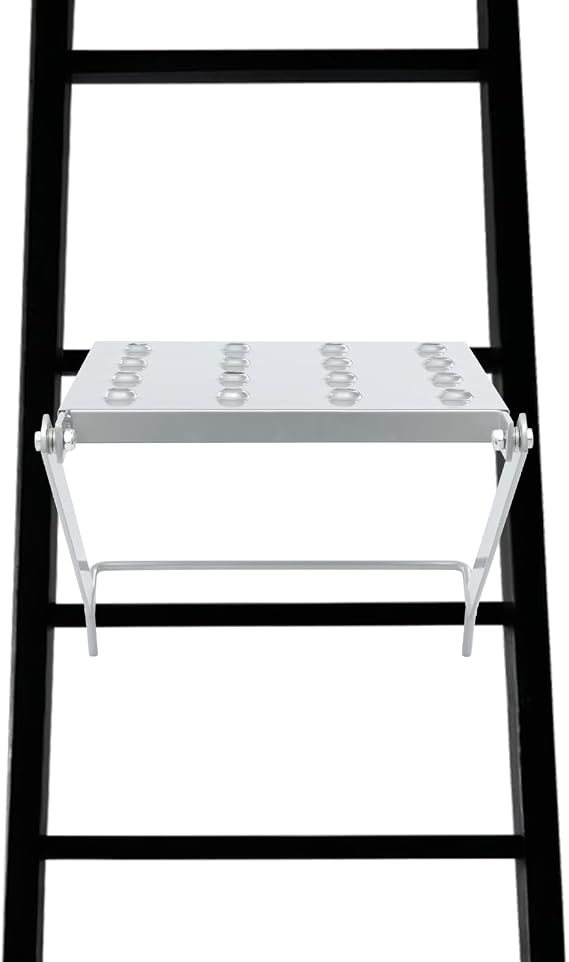 Ladder Work Platform, 330.69 lbs Loading Capacity Foldable Ladder Platform Accessory, Heavy Duty Ladder Work Stand System, Extension Ladders Tool for Decoration, Maintenance, Wiring, Painting