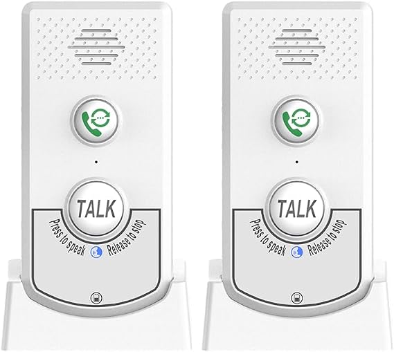 2 Pack Intercoms Wireless for Home Voice Bidirectional Caller Home Ultra Long Distance Portable Wireless Voice Interphone Elderly Caller Room to Room Communication Intercom Two Way Ringtone Call