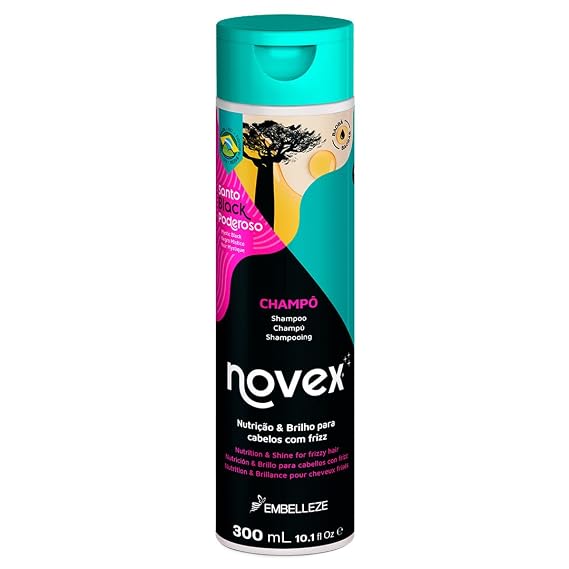 NOVEX Mystic Black Shampoo For Frizz-Free Frizz Control & Split End Protection (300ml)