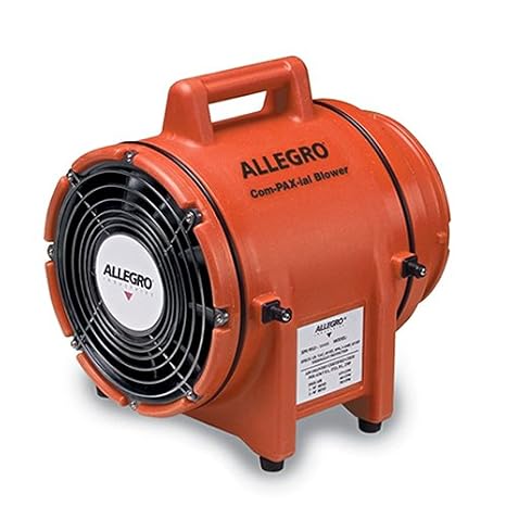 Allegro Industries 9533E Plastic Compaxial Blower, AC, 220V/50 Hz, 8"