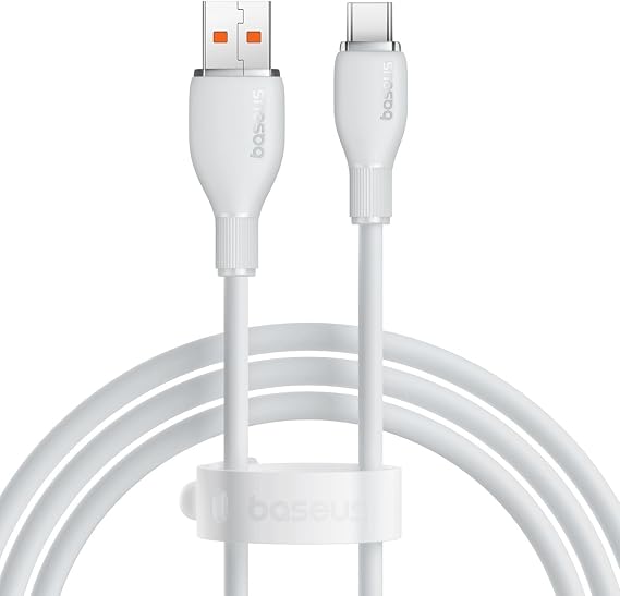 Baseus Pudding Hızlı Şarj Özellikli Type-C Kablo 100W, 1.2 Metre, Beyaz