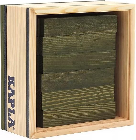 KAPLA 40 Squares Green - Wooden Construction Set - 40 Green Colored Building Planks - for Ages 3+