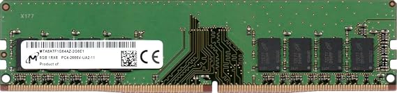 Micron 8GB 1Rx8 PC4-2666V-U DDR4-21300 Non-ECC Memory MTA8ATF1G64AZ-2G6