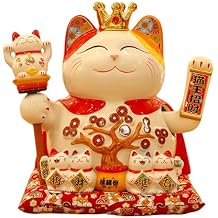 Maneki Neko Statue, Money Lucky Cat, Caishen Cat, Wealth Cat Figurine, Feng Shui Gifts, Feng Shui Decor, Bring Good Luck, Healthy, Wealth,