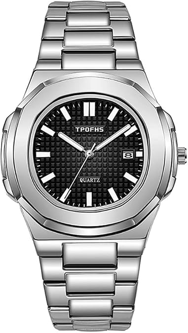 ADSBIAOYE Men's Fashion Luxury Simple Watch Waterproof Luminous Calendar Stainless Steel Strap Wristwatch