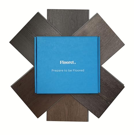 Flooret Luxury Vinyl Plank Flooring Dark Sample Kit | 6 Pieces of 12" Cut Samples from Real Planks | DIY Click Installation, 40 Mil Wear Layer, Waterproof and Scratch Resistant LVP