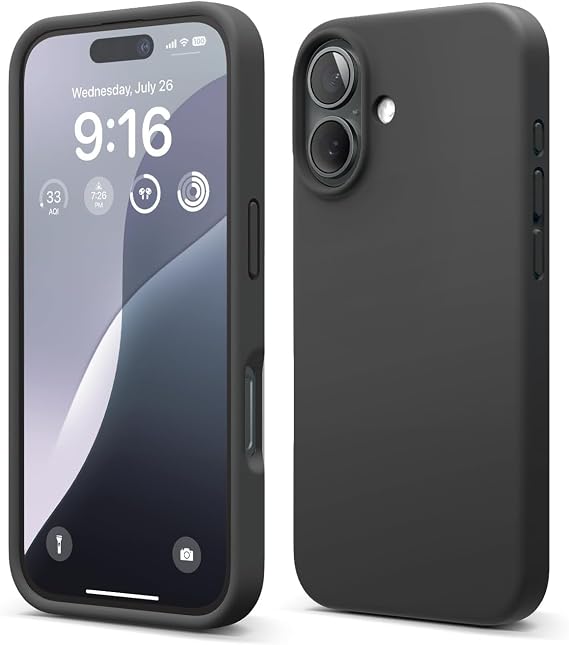 Apple iPhone 16 Uyumlu Özel İpeksi Dokunuş Hissi Veren İçi Yumuşak Kadife Lansman Silikon Kılıf Kapak (Siyah)