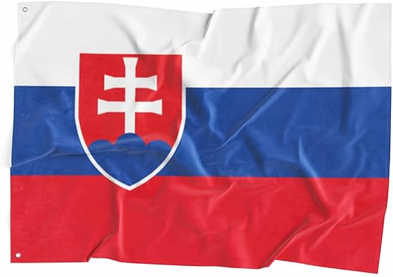 3x5 ft Slovakia National Flag Polyester, Home Outdoor Wall Banner Decor