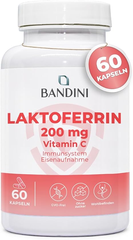 Bandini® Lactoferrin 60 Capsules - 200mg Lactoferrin + 60mg Vitamin C