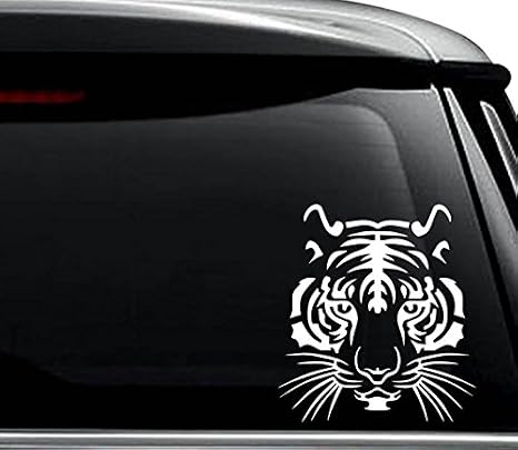 Tiger Face Animal Decal Sticker For Use On Laptop, Helmet, Car, Truck, Motorcycle, Windows, Bumper, Wall, and Decor Size- [6 inch] / [15 cm] Tall /