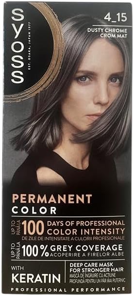Syoss Permanent Coloration Hair Dye 4.15 Dusty Chrome Crom Mat 115ml