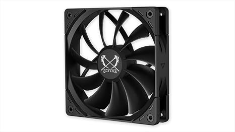 SCYTHE KFS1225FD20-P Original Design, 4.7 inches 12 cm Square Fan, KAZE FLEX II, Supports 120 PWM, Max. 2000 rpm, KFS1225FD20-P