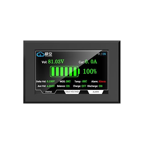 JKBMS 4.3 Inch LCD Touch Screen for JK Smart BMS with 2.5m Extension Cable