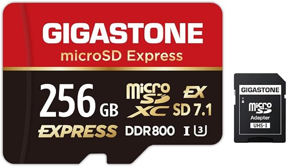 Designed for Switch 2 GIGASTONE 256GB microSD Express R/W 880/650MB/s SDXC Memory Card SD 2.0 3.0 5.0 7.1 UHS-I UHS-II, Action Camera Drone, V30 U3, SD Adapter 5 Yrs Free Data Recovery
