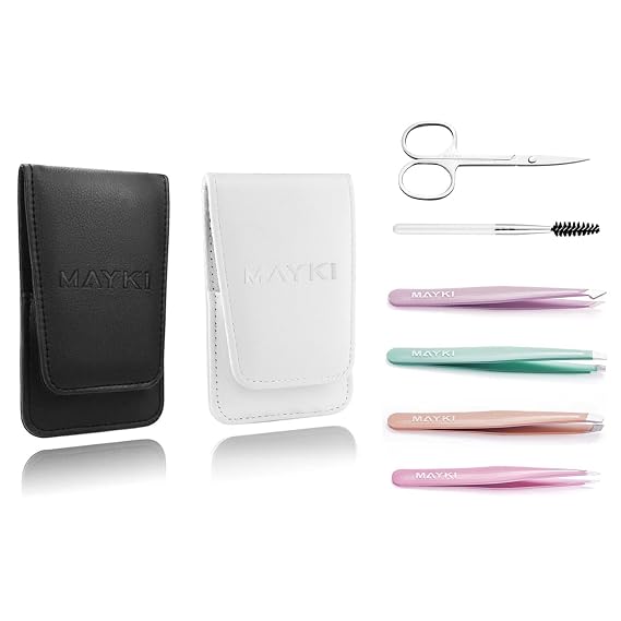MAYKI Eyebrow Tweezers Set 6 PCS & Tweezers for Women 6PCS