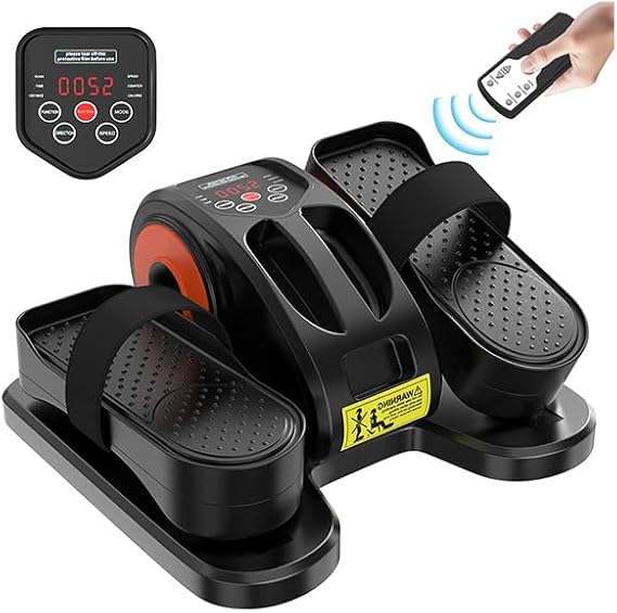 Under Desk Elliptical - Leg Exerciser for Seniors, Compact Seated Elliptical with Remote Control, LCD Display Electric Elliptical Trainers for Home Good Gift