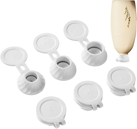 DNCG Bottle Emptying Caps Kit, 6pcs Adapters Transfer Connector, 3 Sizes Inverted Caps Flipping Bottle Set, Get Every Drop Out Of Lotions, Shampoos, Kitchen Condiments, Beauty Kitchen Supplies, 1