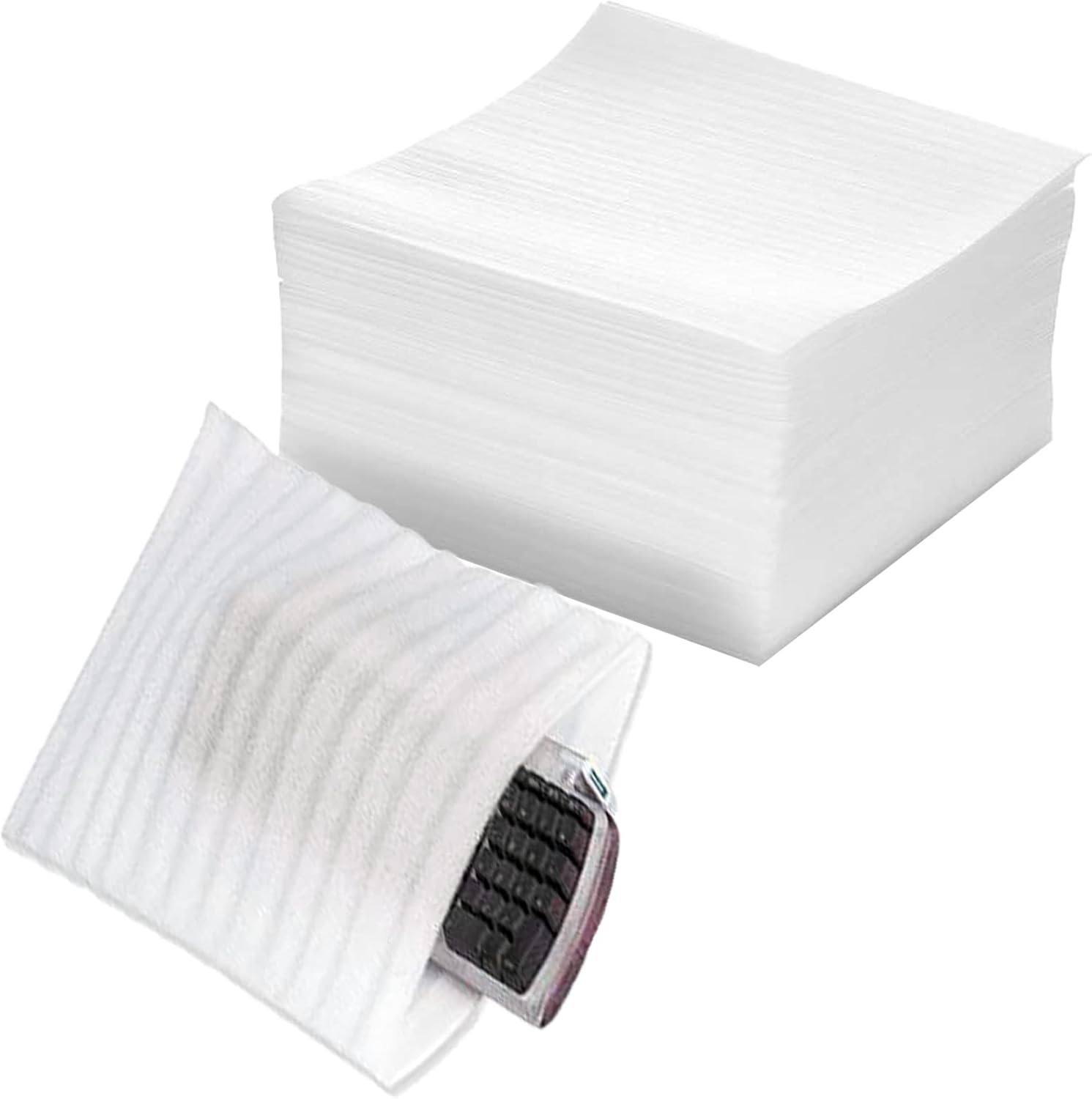 50Pcs Foam Pouches, Packing Foam Wrap Sheets for Shipping, Fragile Items, Cushioning Foam Padding for Packaging DishesChinaCupsPlatesMugs 8X8IN