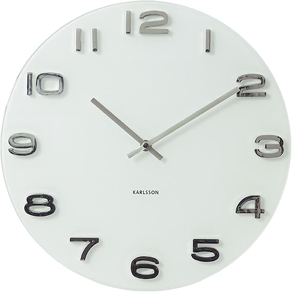 Karlsson Vintage Round Glass Wall Clock, White
