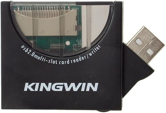 Kingwin Hi-Speed USB 2.0 Multi-Card Reader and Writer, KWCR-441 (Black)