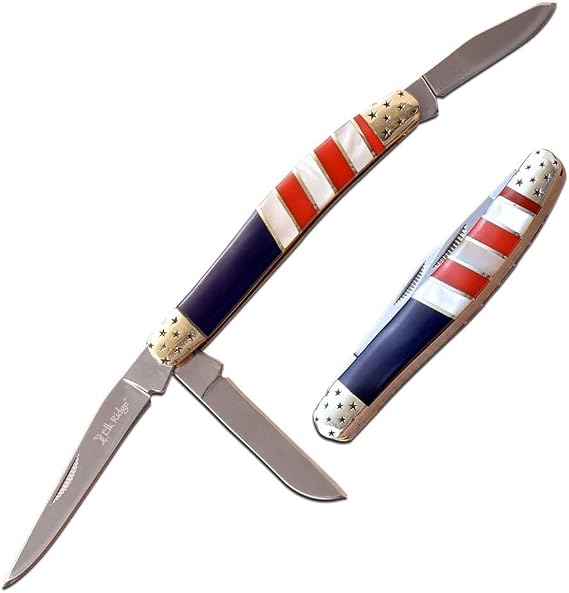 Elk Ridge ER-953AF Small Stockman Red White Blue