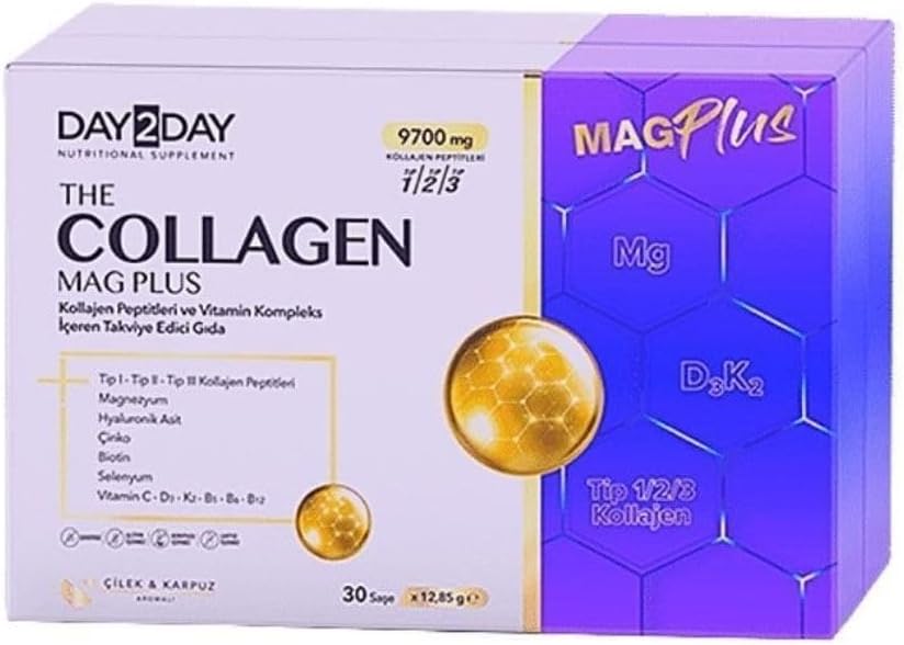 Day2Day The Collagen Mag Plus Çilek Ve Karpuz Aromalı Takviye Edici Gıda 9700mg 30 Şase P04200