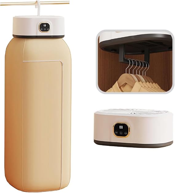 Portable Clothes Dryer - Mini Small Compact Foldable Quiet Fast-Drying Electric Machine with Adjustable Timer & UV Hygiene for Travel,RV, Home,Apartment
