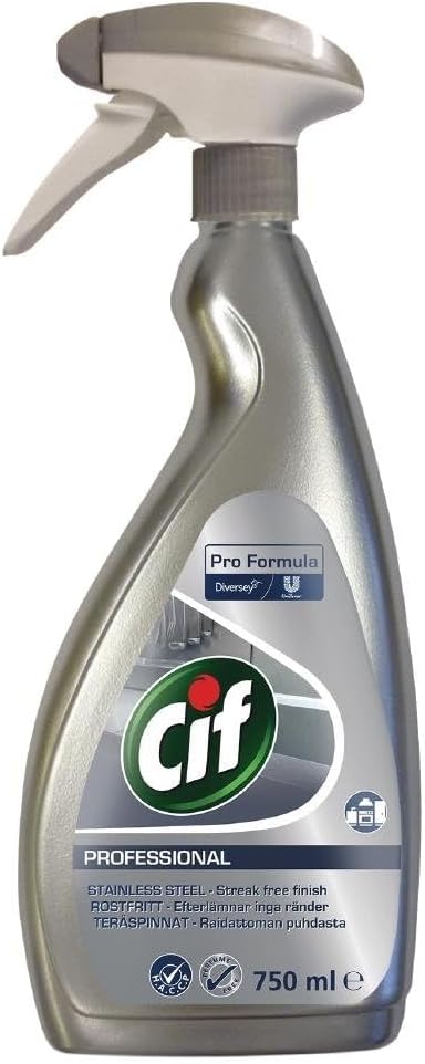 Cif 7517938 Professional Stainless Steel and Glass Cleaner, 750 mL