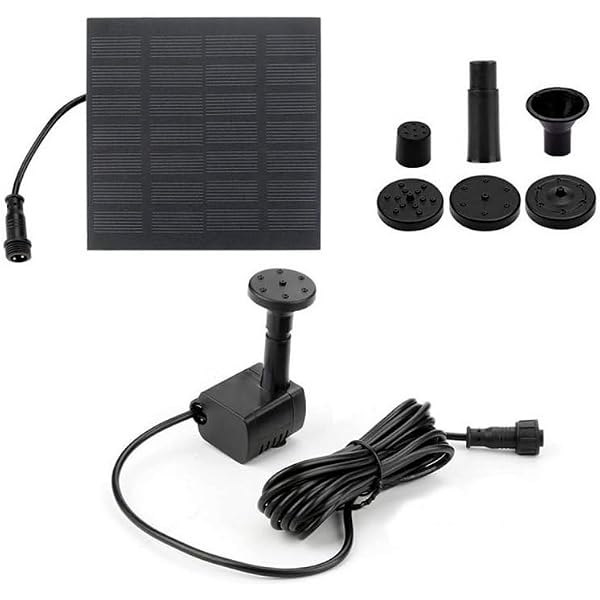 Solar Mini Fountain Special Set, Perfect for creating petite fountains in your garden. a242 Black 4.3 inches 11 cm