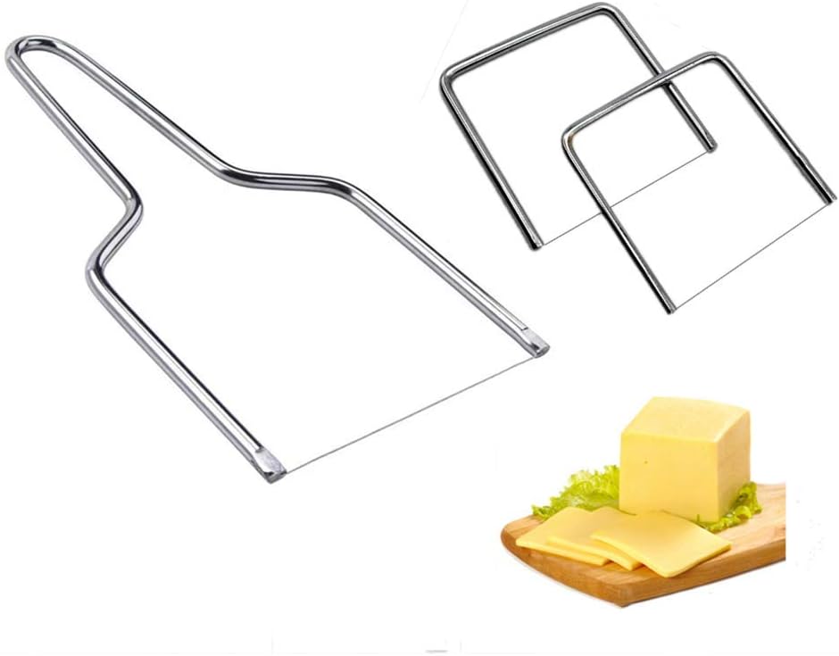 Cheese slicer with wire,cheese cutter with wire, butter slicer or egg slicer, is necessary for kitchen and outdoor 1 large2 small