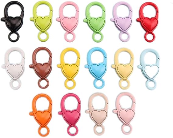 Creative Metal Lobster Clasp Keychains Mixed Colored Carabiner Clips DIY Kits for Craft Making (30PCS 1#)