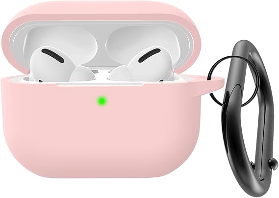 for Airpods Pro 2 Case Cover with Keychain, Pink Soft Silicone Skin Cover Protective Case for New Apple Airpods Pro Gen 2, Front LED Visible