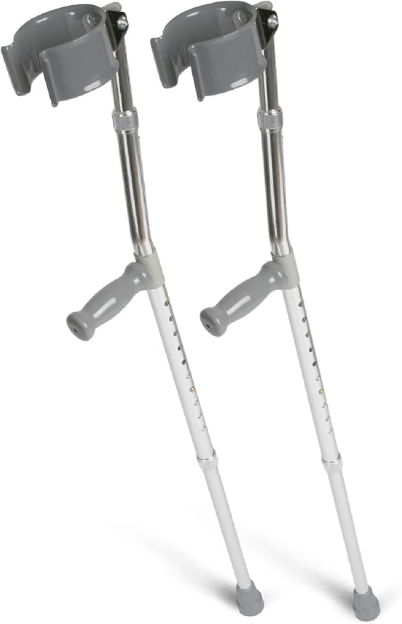 Medline Aluminum Forearm Crutches, Youth, Pack of 2