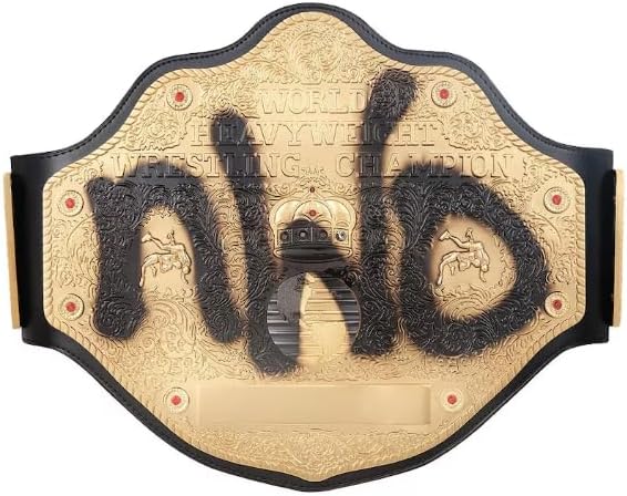 Generic NWO Spray Paint WCW Championship Title Belt Replica, World Heavyweight Championship Belt - Adult Size, Black