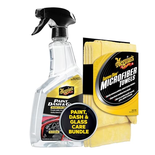 Meguiars Paint, Dash & Glass with Microfiber Towels Bundle