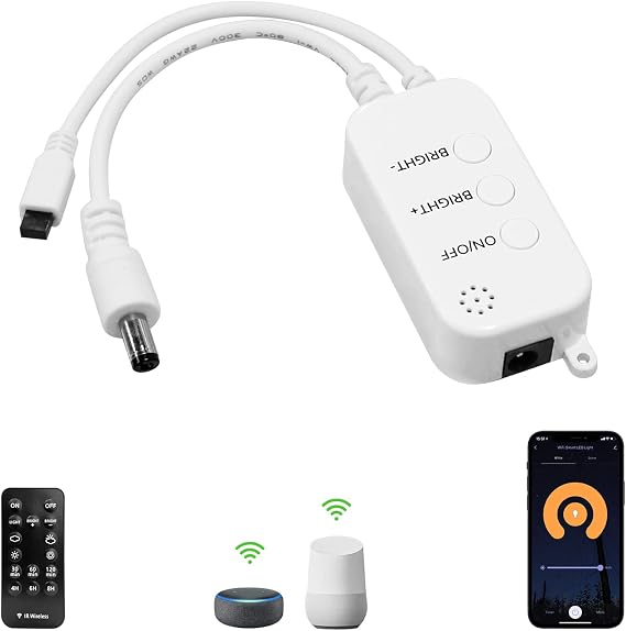 Smart WiFi Controller for Single Color Puck Lights, AIBOO Remote Control for LED Strip Lights, LED Neon Sign Compatible with Alexa & Google Assistant & IFTTT, Working with iOS or Android Smart Phone