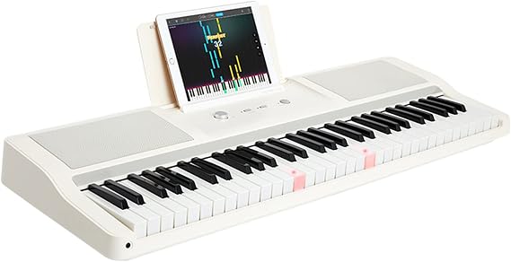 The ONE Keyboard Piano, 61 Key Piano Keyboard for Beginner/Professional, Electric Piano w/Lighted Keys, Music Stand & Piano App, Supports USB MIDI/Audio/Microphone/Headphones/Sustain Pedal