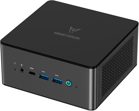 MINIS FORUM UM890 Pro Mini PC, AMD Ryzen 9 8945HS Processor, 8 Cores/16 Threads up to 5.2GHz, AMD Radeon 780M Graphics Card, Barebone Version without RAM/SSD/OS, HDMI/DP/USB4×2, RJ45 2.5G × 2/Oculink