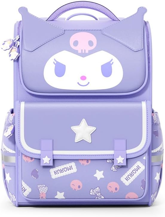 Kuromi Japanese Cartoon Character Backpack School Bag (Large (40 x 29 x 17cm))