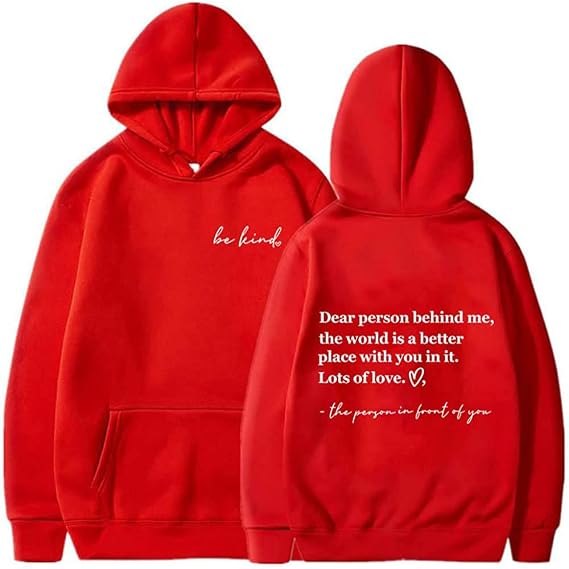 NUFR Dear Person Behind Me Funny Hoodies Jacket for Men and Women - Trendy Graphic Pullover Hip Hop Hoodie Casual Sweatshirt