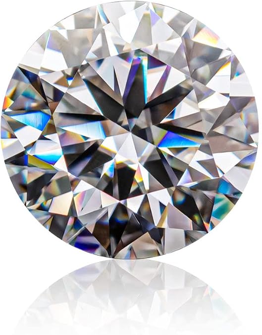 Moissanite Stone Loose Round Plum Cut Natural White D Colorless Round Brilliant Cut VVS1 Simulated Diamond Gemstones for Ring Pendant Jewelry Making, 0.3CT-4CT