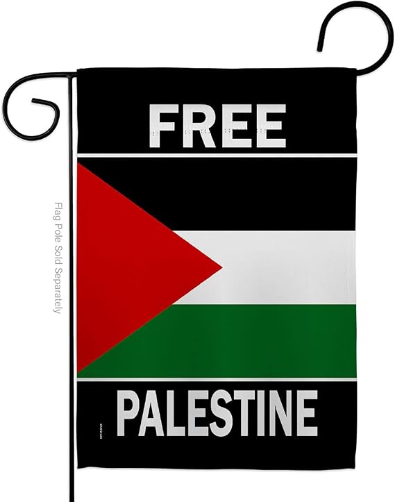 Free Palestine Garden Flag Support Pray for Home Stand with Country International World Small Decorative Gift Yard House Banner Made In USA 13 X 18.5